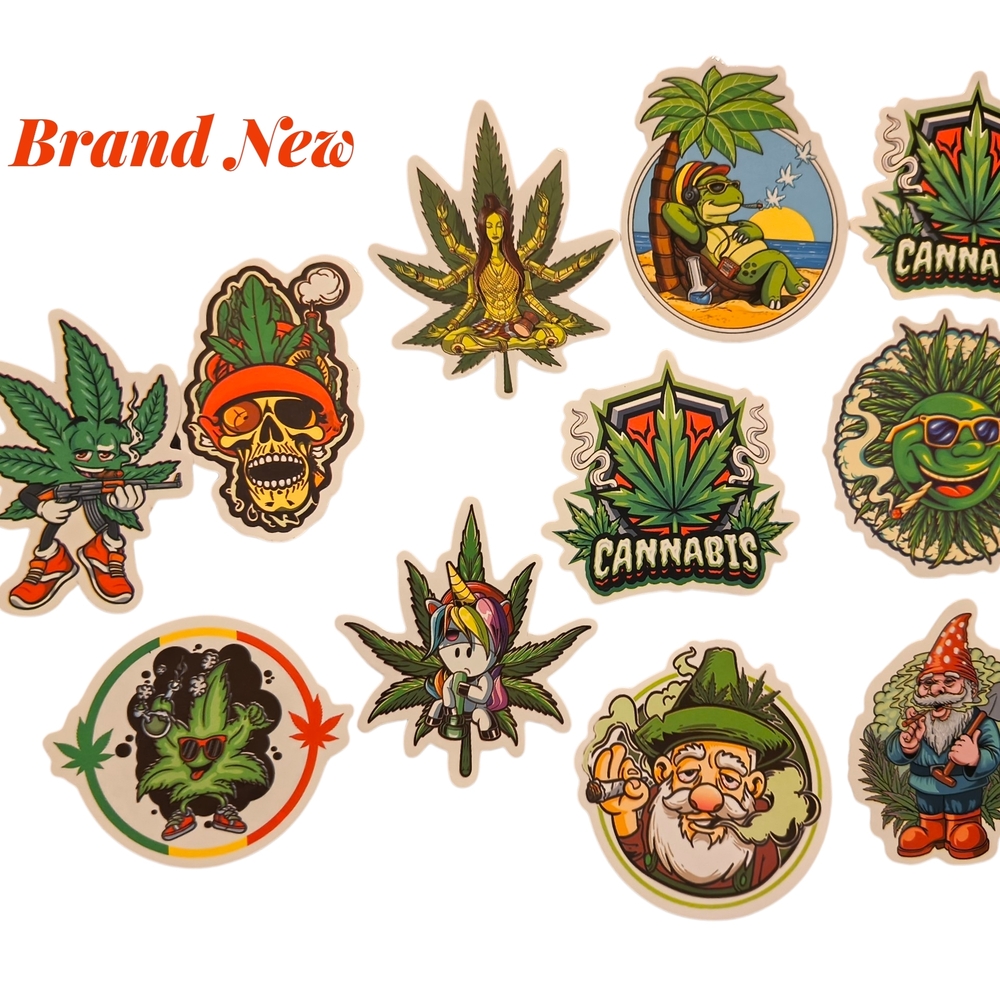 Cannabis-Themed Sticker Set
